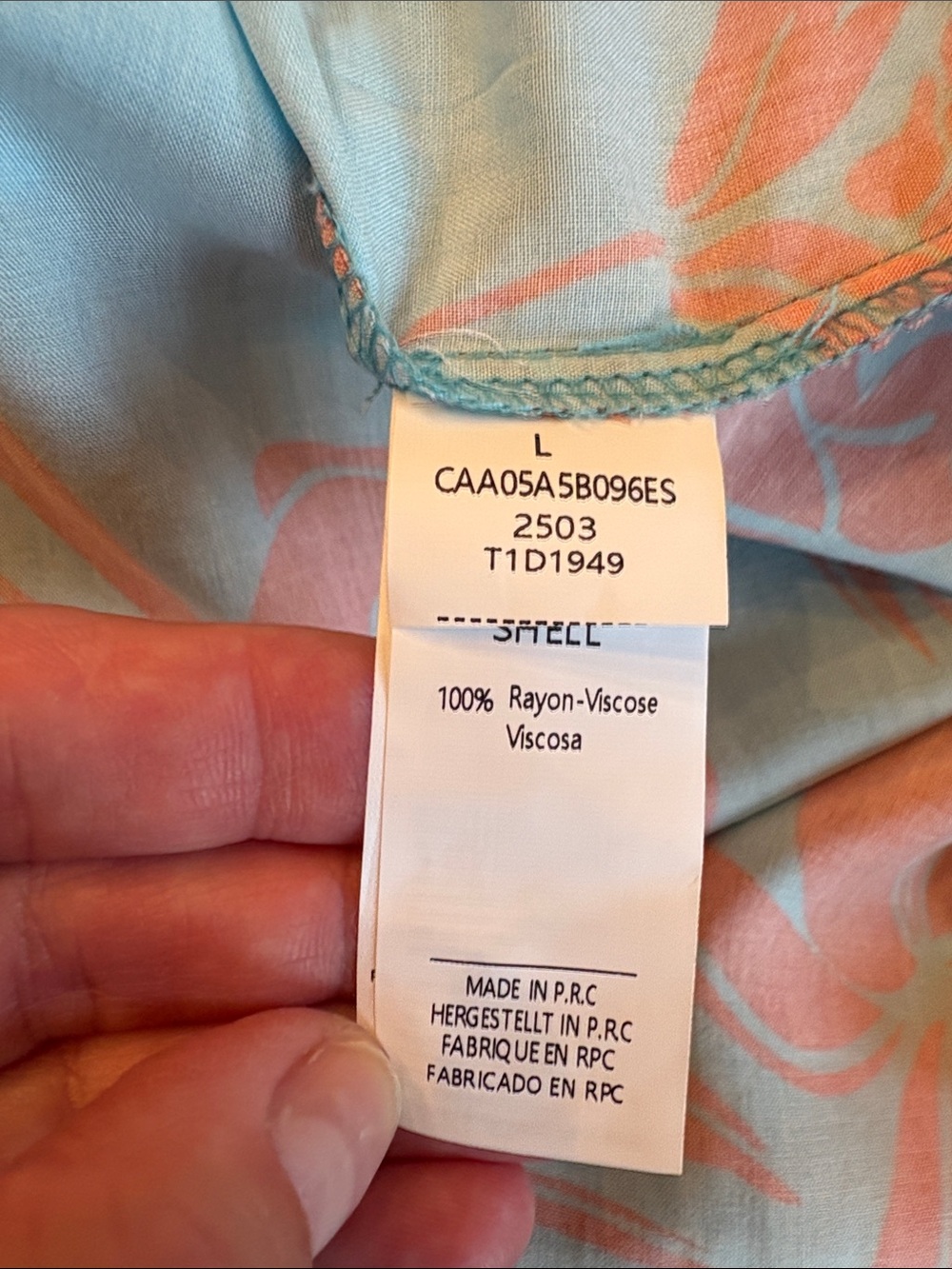 Cupshe Aqua One-Shoulder Maxi Dress with Coral Floral Print - Picture 4 of 4